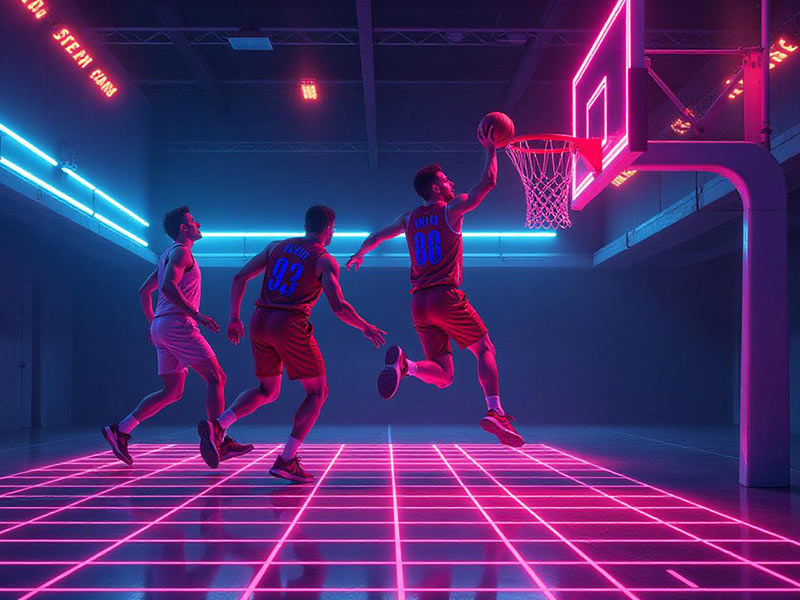 算谁的小伙扣篮落地时踩到球场上的篮球，这得疼死吧！